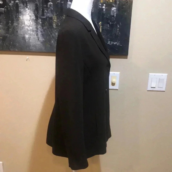 Anne Klein Brown Button Front Blazer with Pockets - Picture 3 of 9